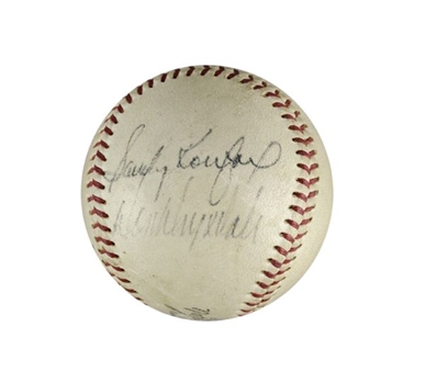Sandy Koufax & Don Drysdale Dual Signed Official N.L. Giles Baseball